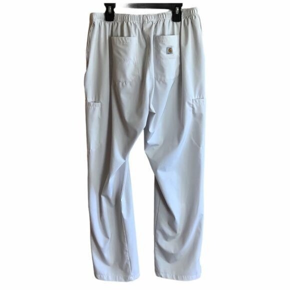 Carhartt Force Scrub Pants Drawstring Cargo Medium Petite White - Picture 5 of 7